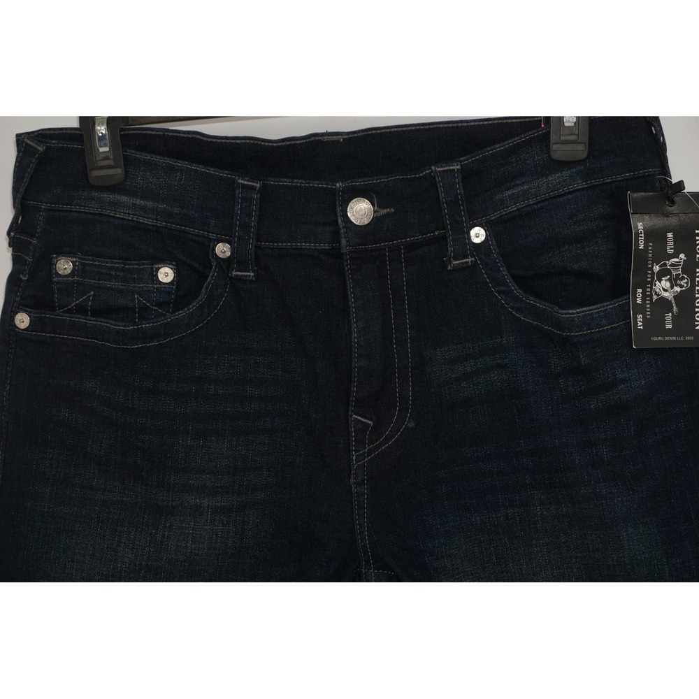 True Religion Jeans Blue Rocco Relaxed Skinny Dark Wash Stretch Men's 34x32 NWT